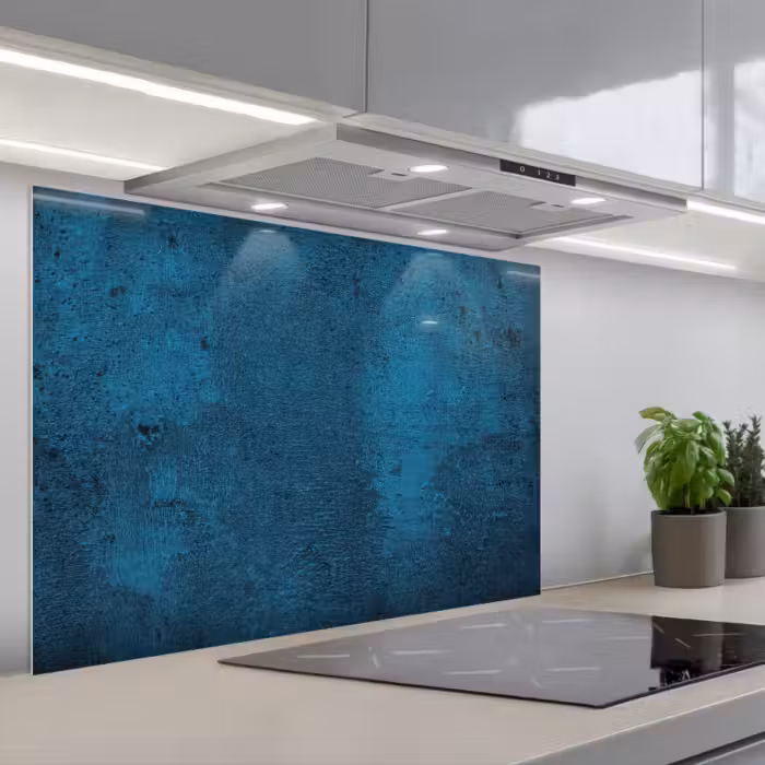 Spatscherm keuken - Natuursteen - Beton - Steen - Blauw
