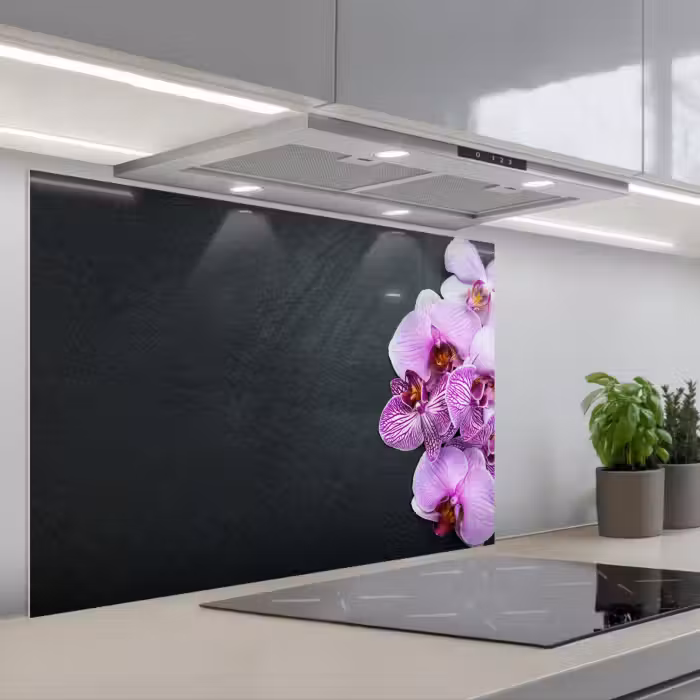 Spatscherm keuken - Orchidee - Bloemen - Roze - Flora