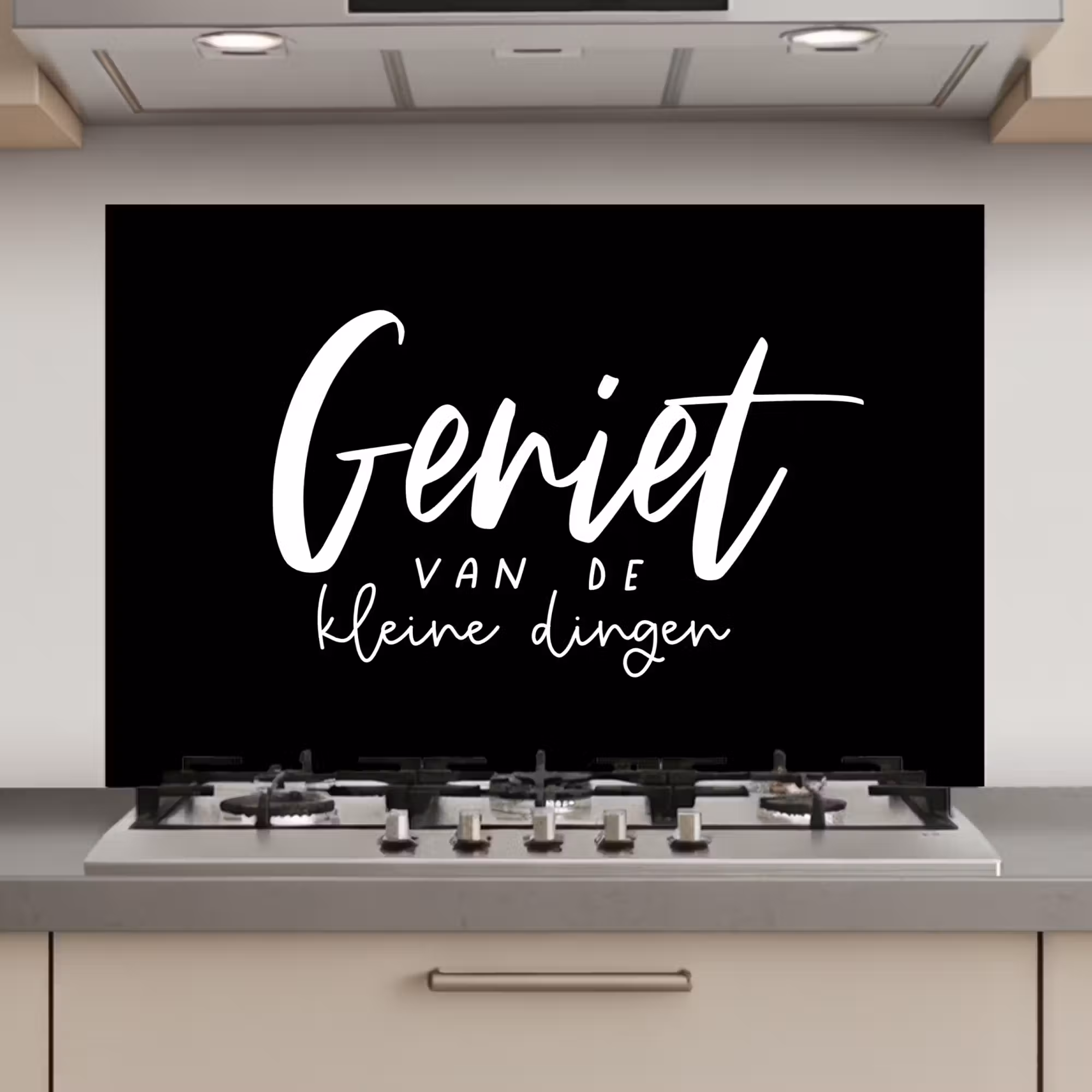 Spatscherm keuken - Quotes - Geniet van de kleine dingen - Spreuken