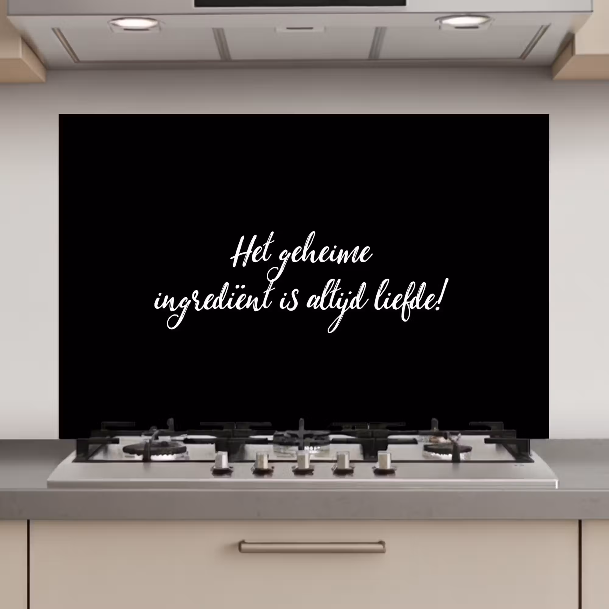 Spatscherm keuken - Quotes - Koken - Het geheime ingrediënt is altijd liefde! - Spreuken - Liefde