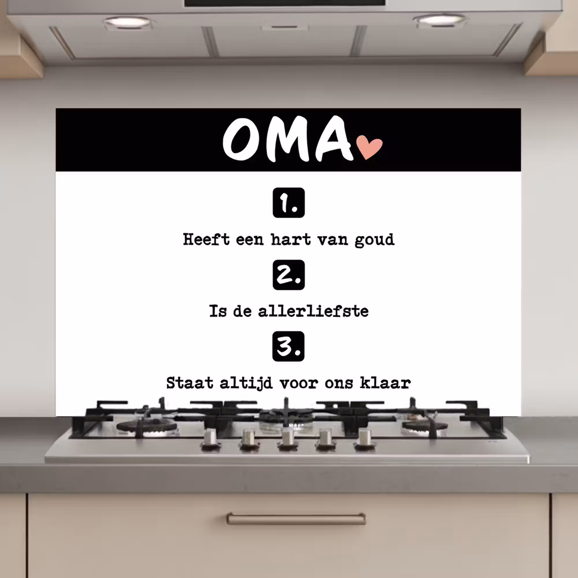 Spatscherm keuken - Quotes - Oma is de allerliefste - Spreuken - Oma