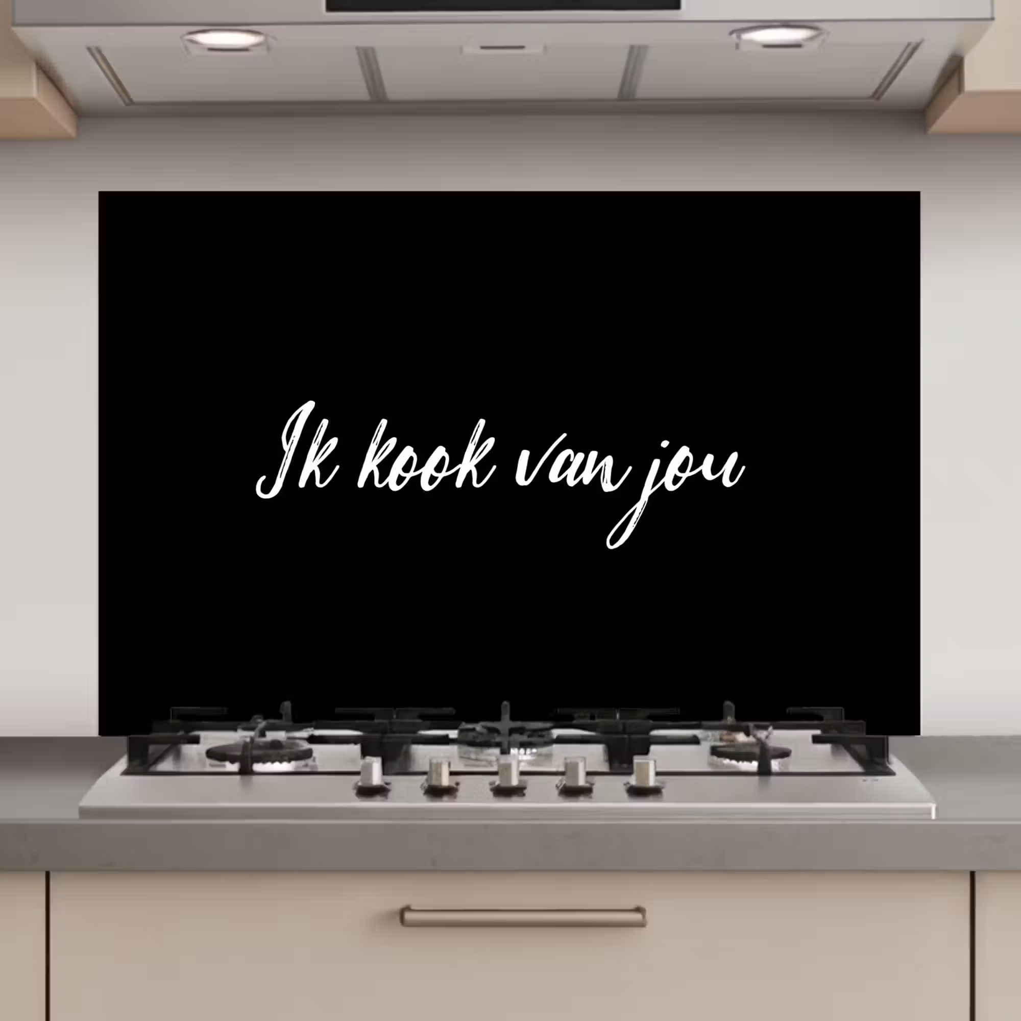 Spatscherm keuken - Quotes - Spreuken - Ik kook van jou - Liefde - Partner