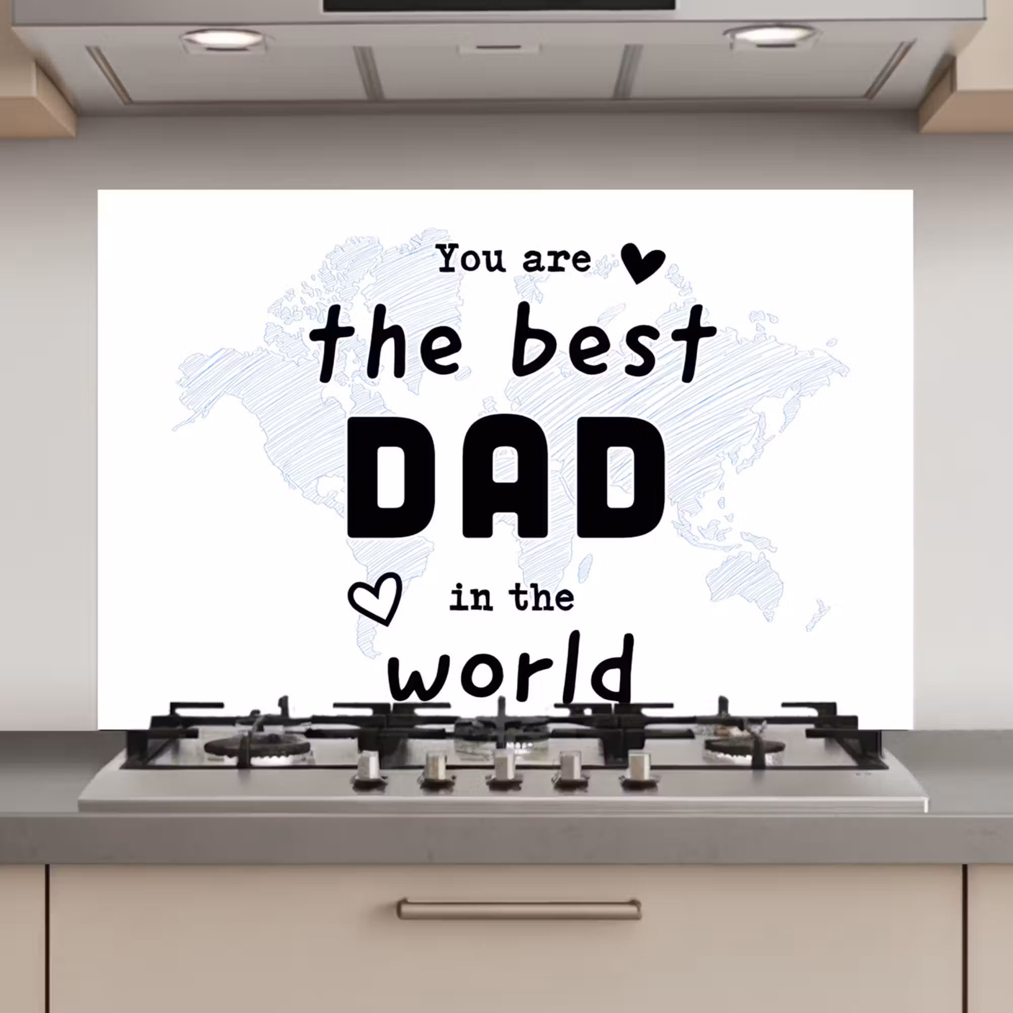 Spatscherm keuken - Quotes - The best dad in the world - Spreuken - Papa