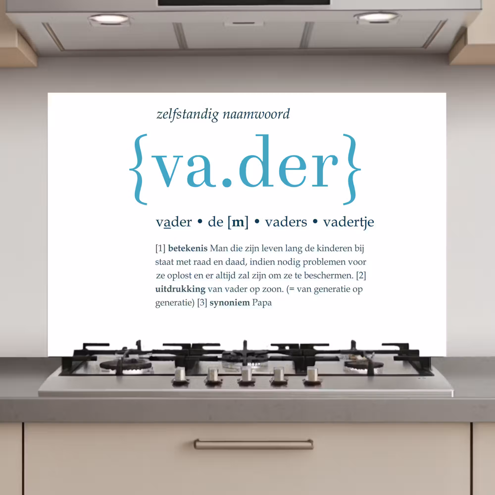 Spatscherm keuken - Quotes - Vader definitie - Spreuken - Woordenboek