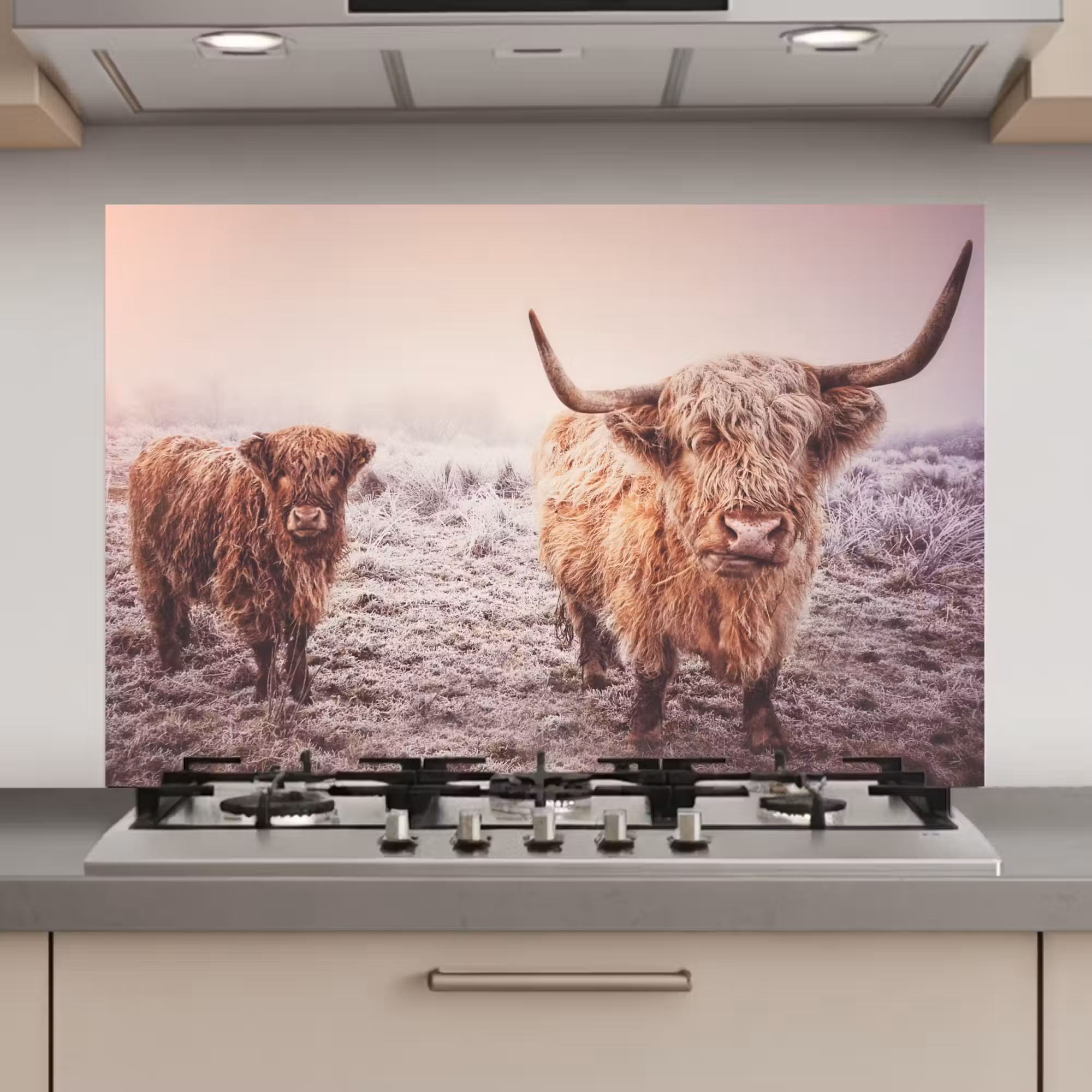 Spatscherm keuken - Schotse hooglanders - Licht - Lucht - Natuur