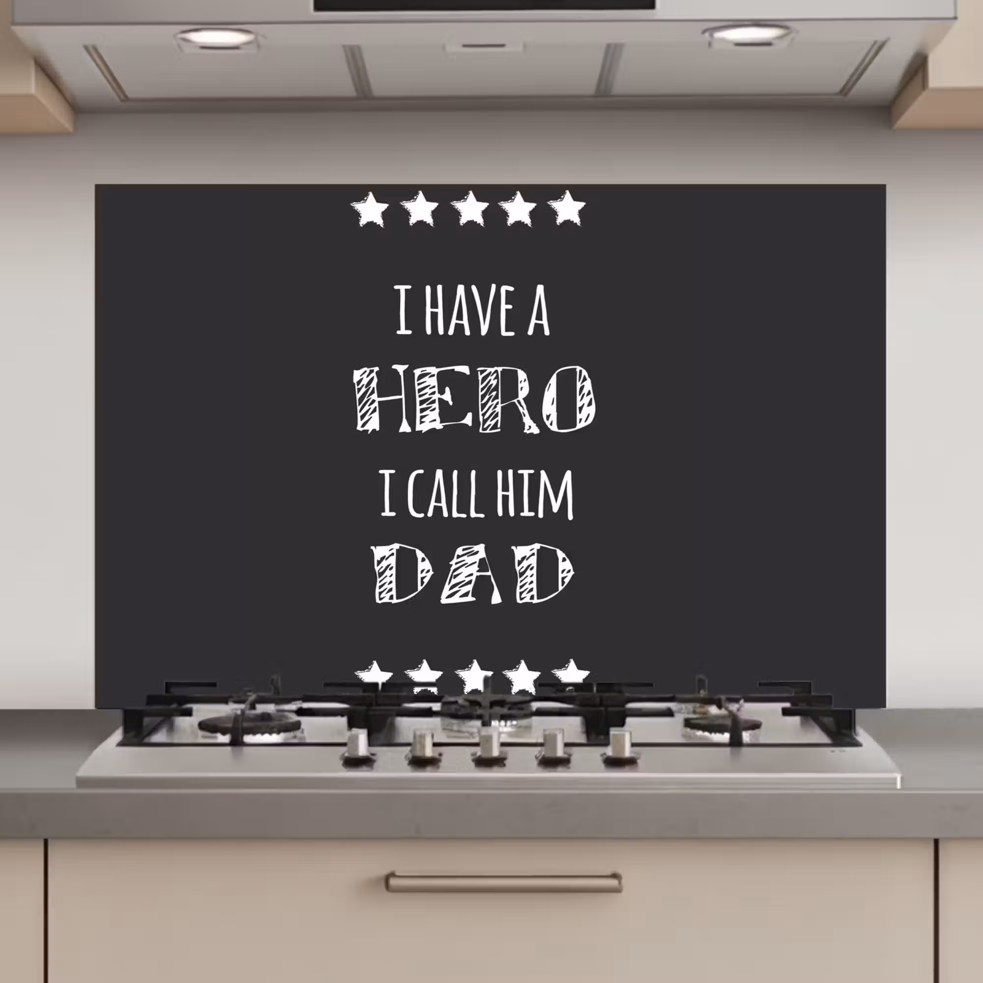Spatscherm keuken - Spreuken - I have a hero I call him dad - Quotes - Vader