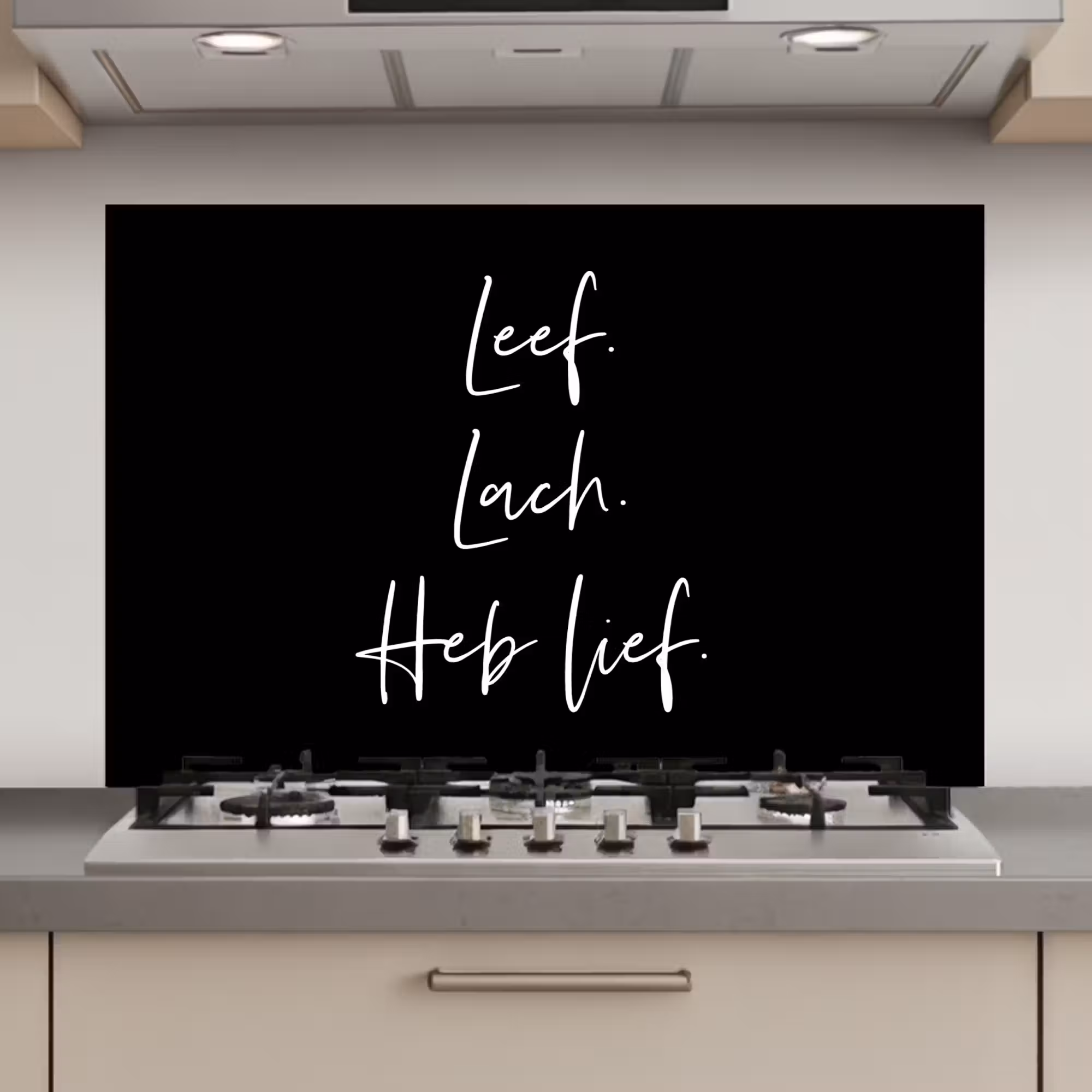 Spatscherm keuken - Spreuken - Leef lach heb lief - Quotes - Valentijn