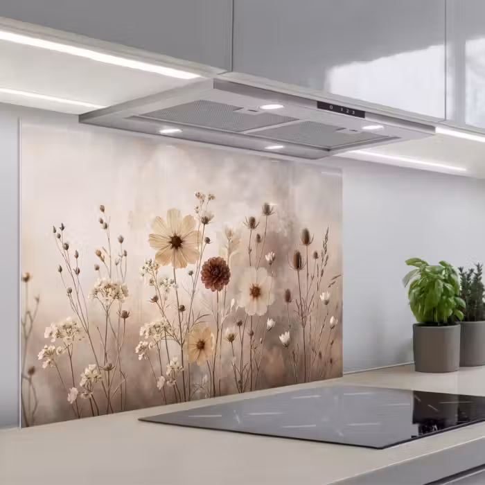 Spatscherm keuken - Wilde bloemen - Botanisch - Vintage - Natuur - Rustiek