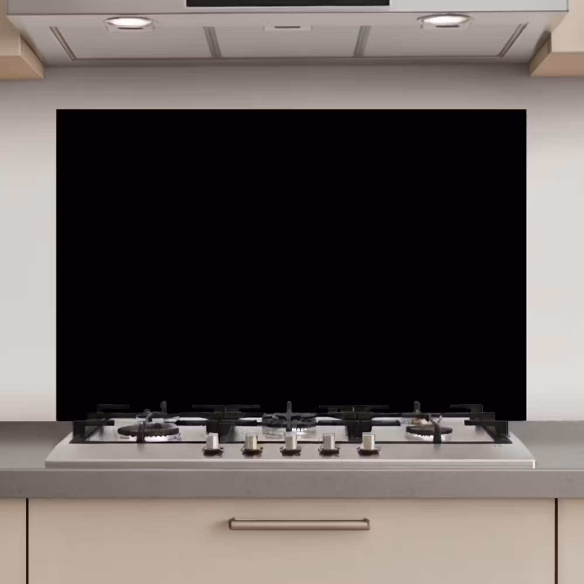 Spatscherm keuken - Zwart - Effen kleur