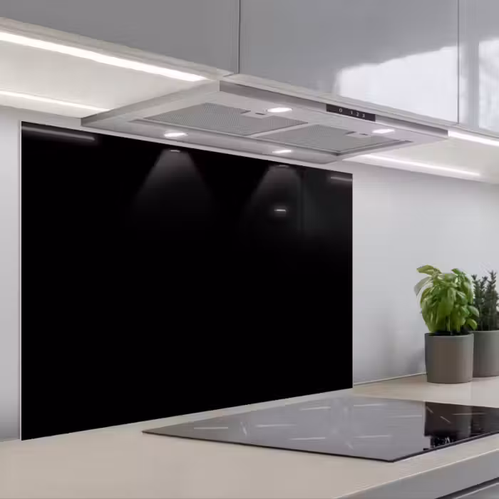 Spatscherm keuken - Zwart - Effen kleur