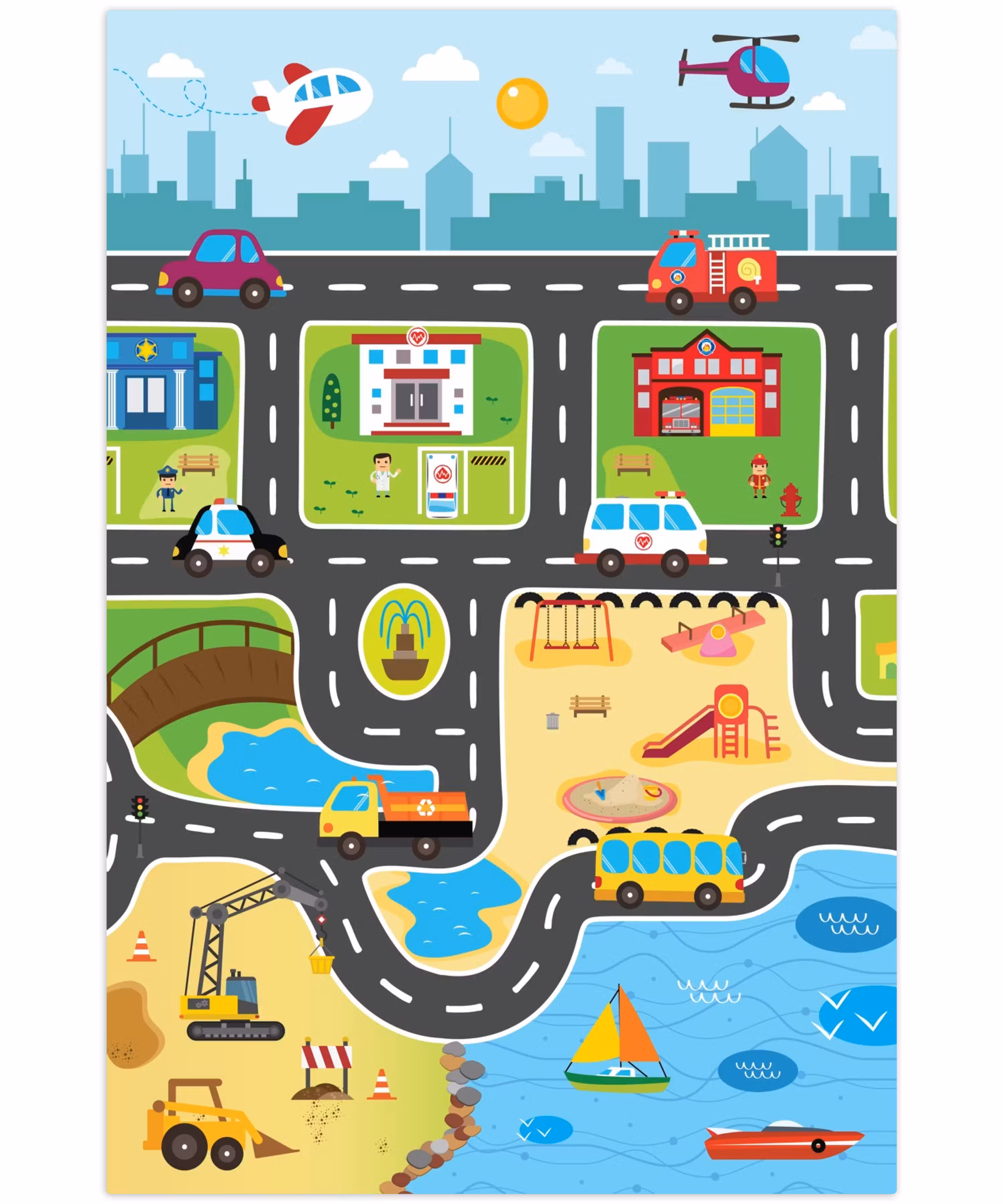 Speelkleed - Speelmat - Stad - Stadsleven - Strand