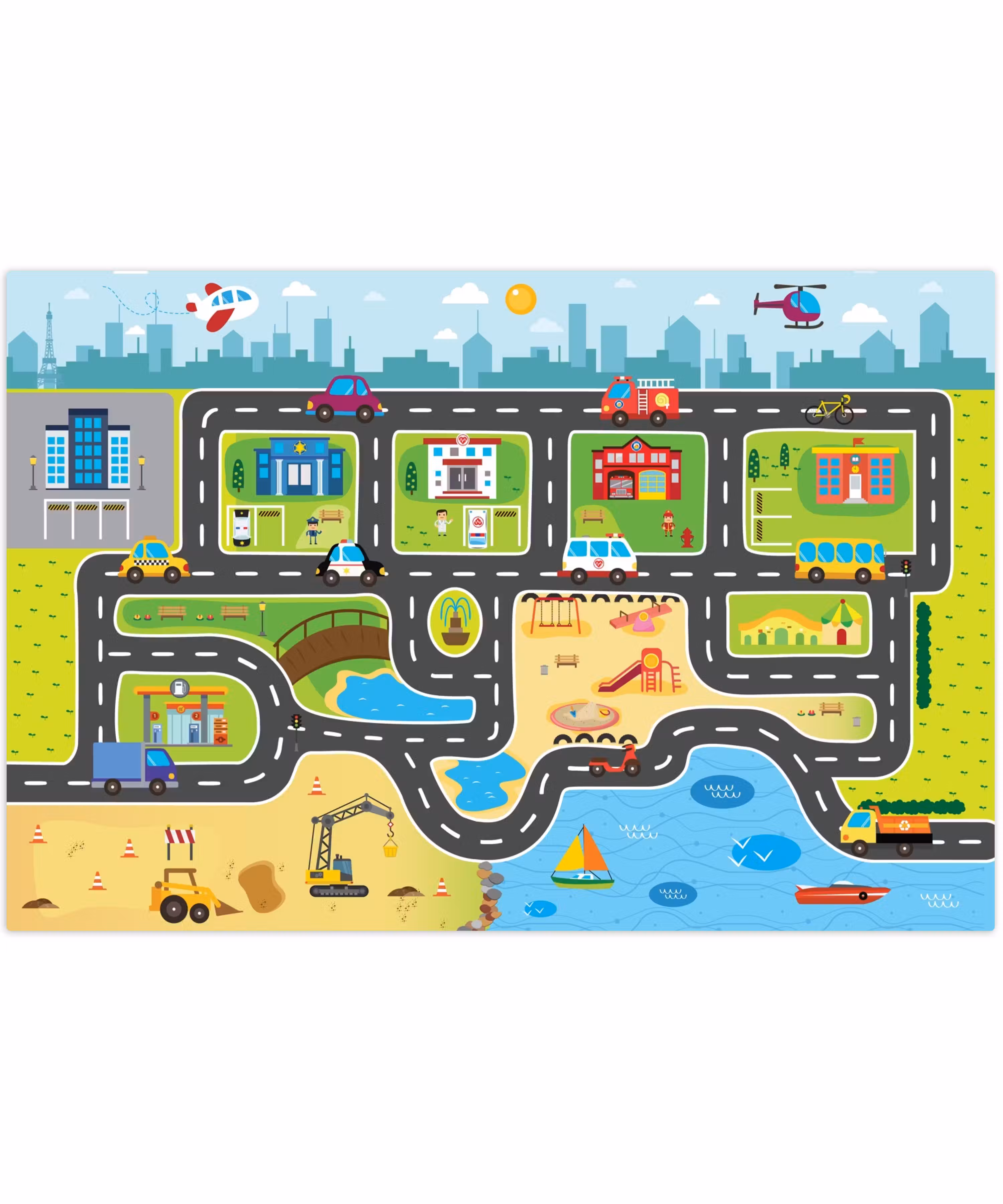 Speelkleed - Speelmat - Stad - Stadsleven - Strand