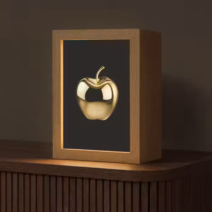 Tafellamp - Appel - Goud - Chrome - Zwart