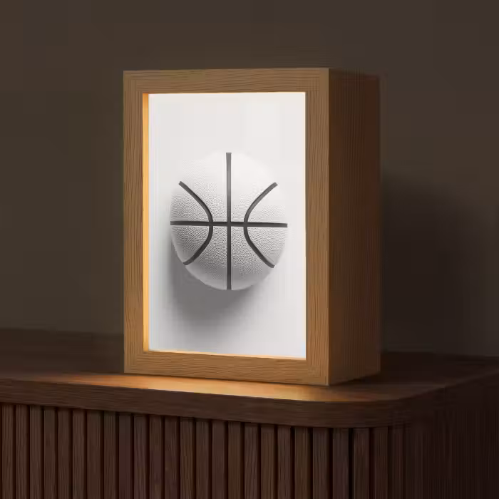 Tafellamp - Basketbal - Wit - Schaduw - Lijnen