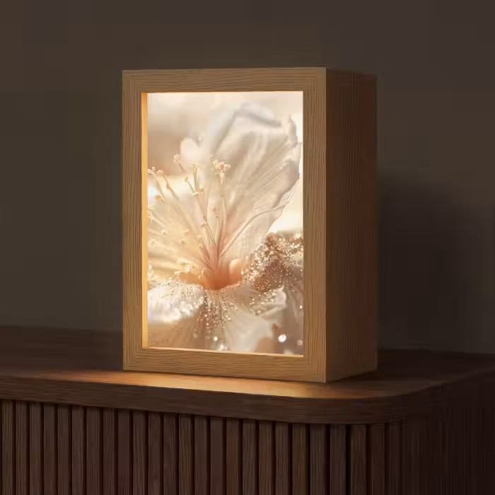 Tafellamp - Bloem - Wit - Glitter - Goud - Modern