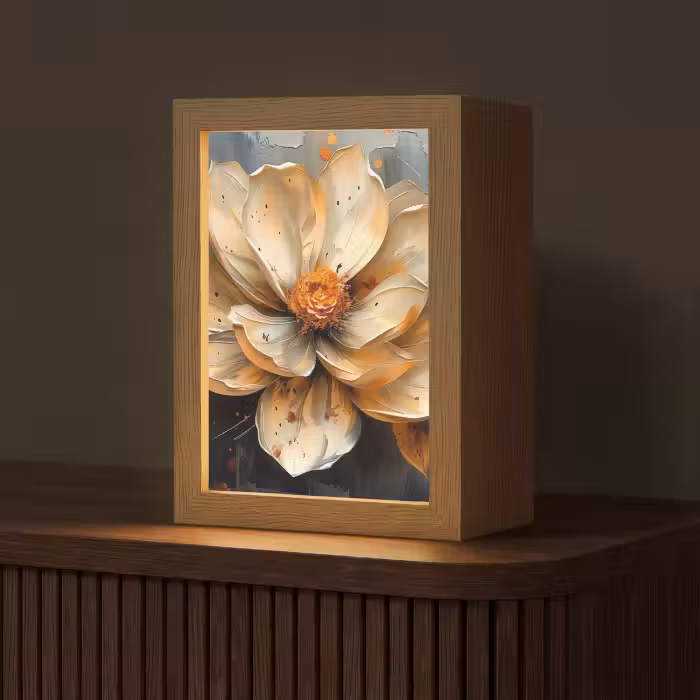 Tafellamp - Bloemen - Goud - Kunst - Zwart - Modern