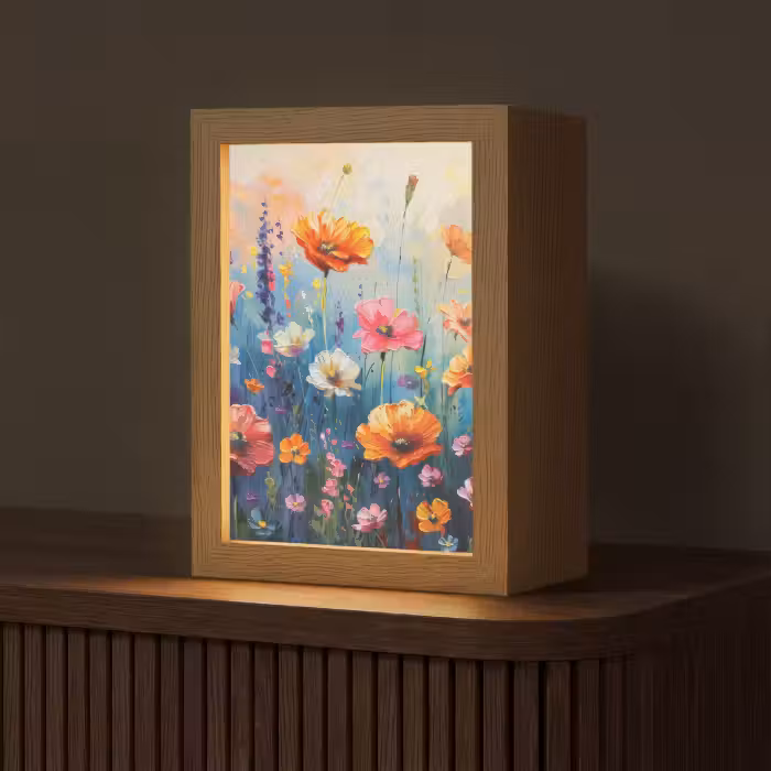 Tafellamp - Bloemen - Natuur - Waterverf - Kunst