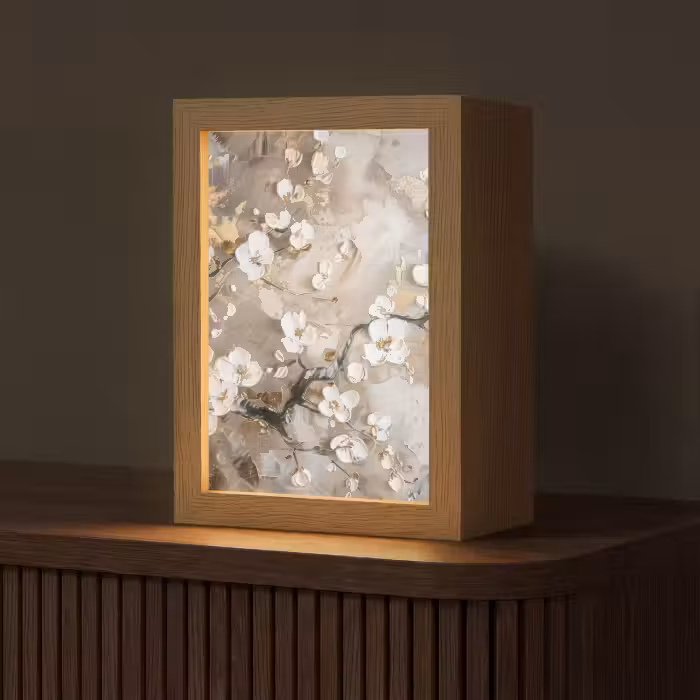 Tafellamp - Bloemen - Wit - Goud - Beige  - Luxe