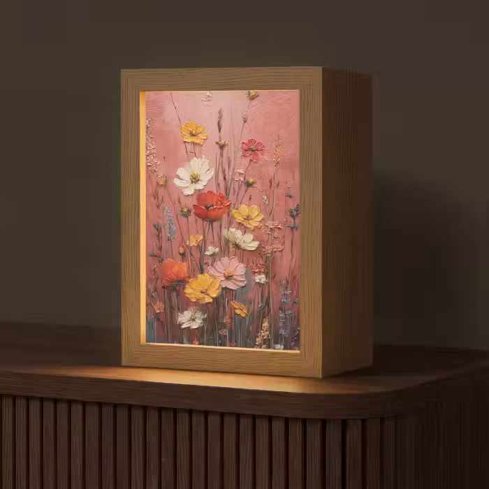 Tafellamp - Bloemenboeket - Diepte - Tastbare textuur