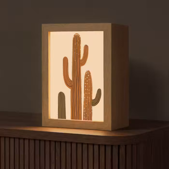 Tafellamp - Cactus - Woestijn - Zand - Bruin
