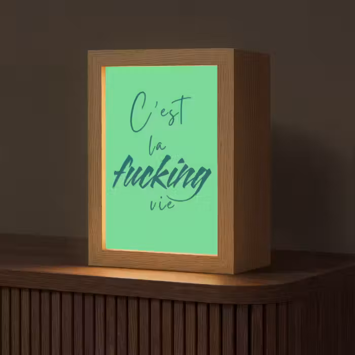 Tafellamp - c'est la fucking vie - Groen - Penseelstijl