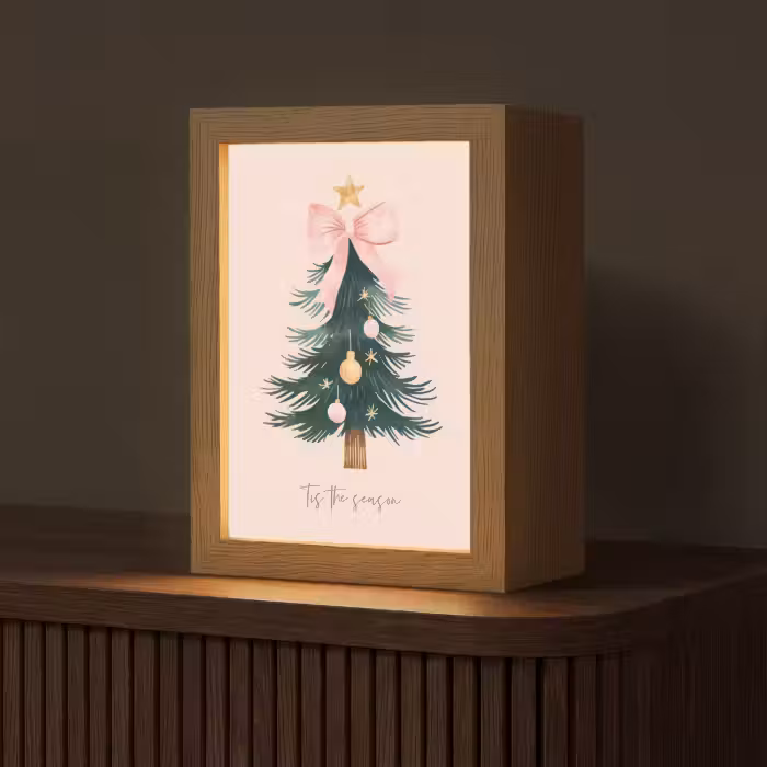 Tafellamp - Christmas Season - Kerst - Kerstboom - Roze