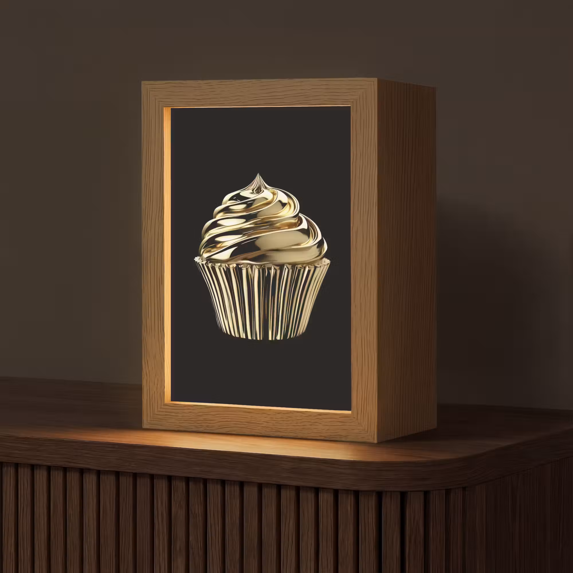 Tafellamp - Cupcake - Eten - Goud - Zwart