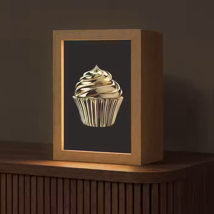 Tafellamp - Cupcake - Eten - Goud - Zwart
