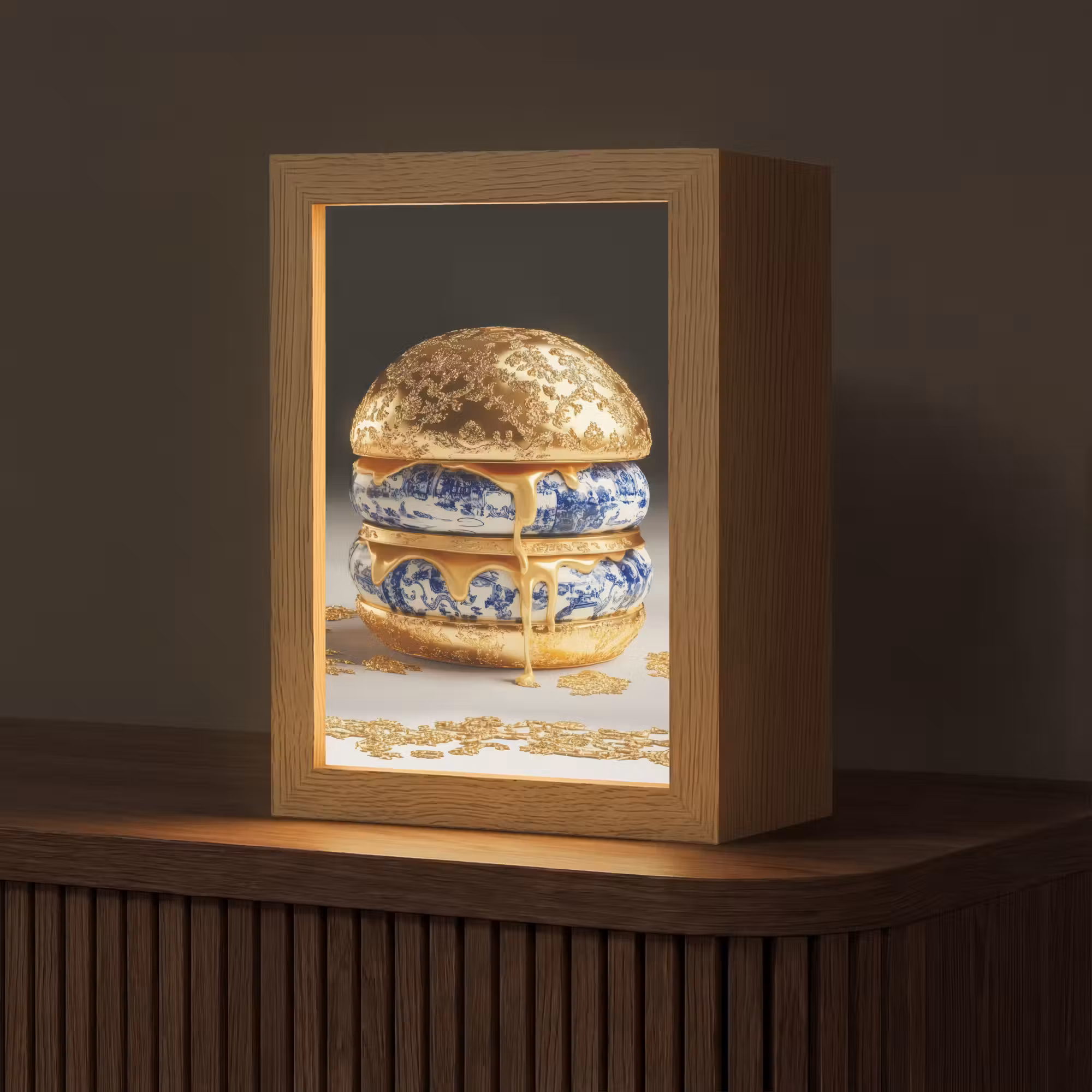 Tafellamp - Delftsblauw - Goud - Burger