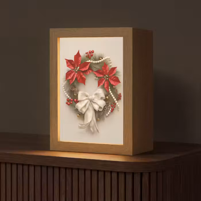 Tafellamp - Deurkrans - Strik - Kerst - Rood - Groen