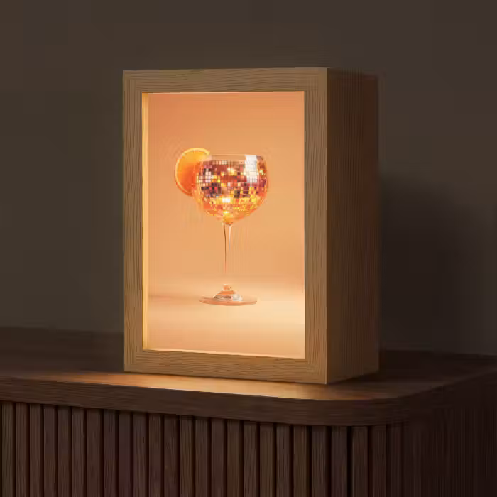 Tafellamp - Drank - Oranje - Glitter - Disco