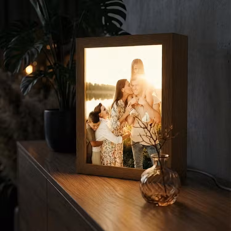 Foto op tafellamp