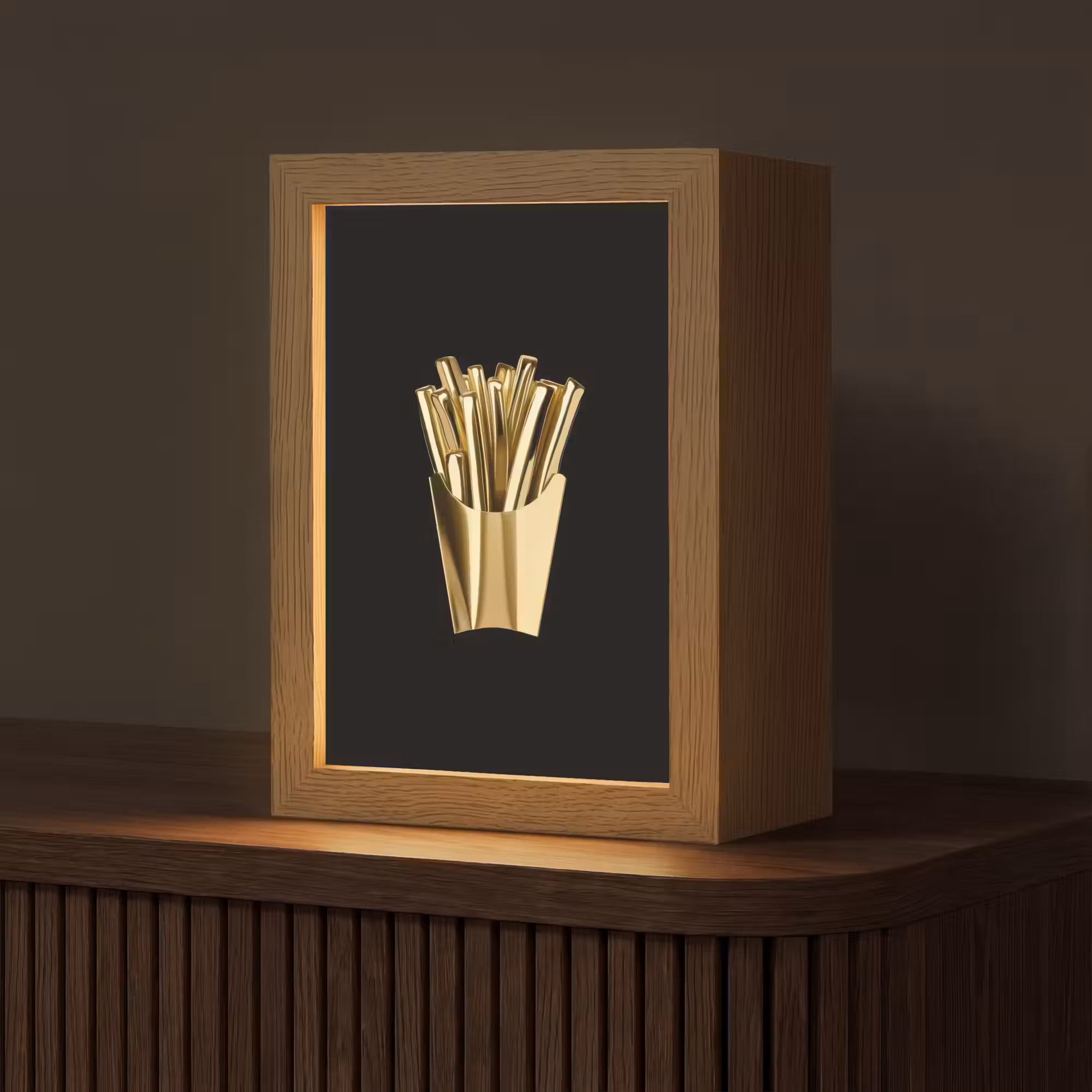 Tafellamp - Friet - Goud - Chrome - Eten