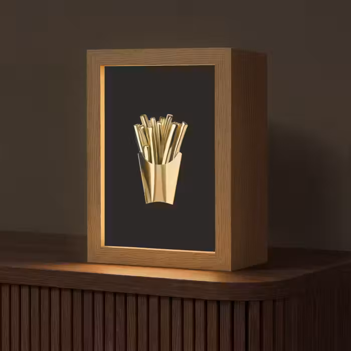 Tafellamp - Friet - Goud - Chrome - Eten