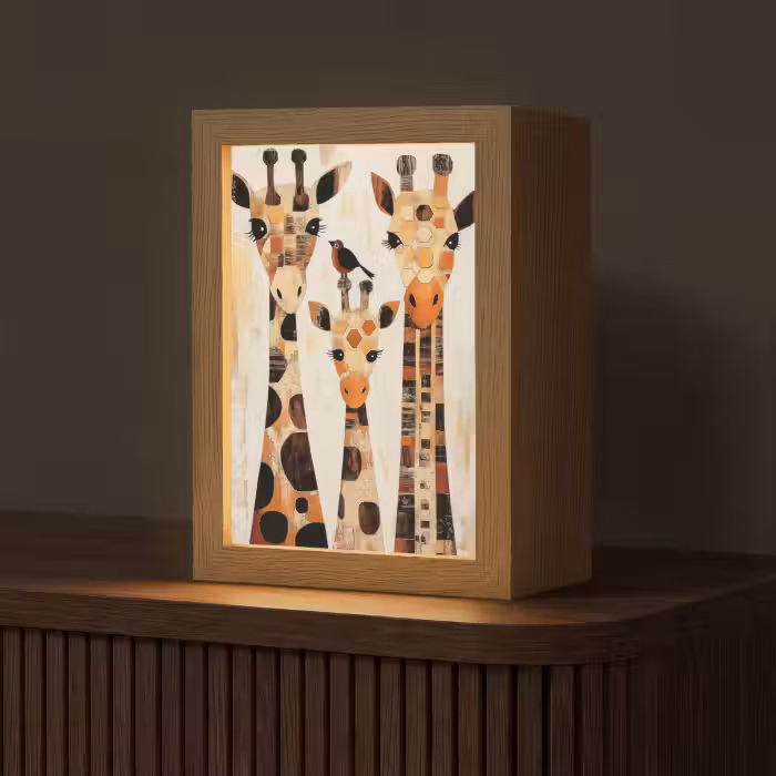 Tafellamp - Giraffen - Cartoon - Crème