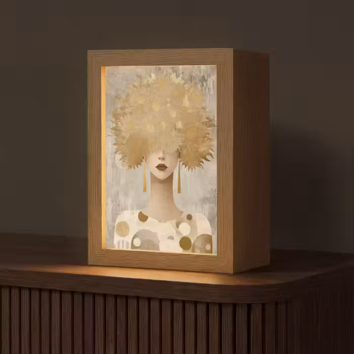 Tafellamp - Goud - Portret - Vrouw