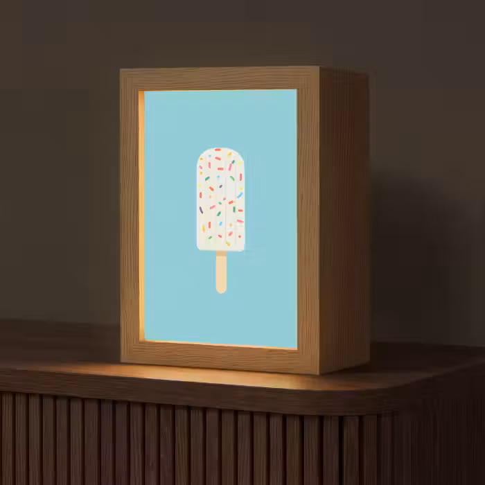 Tafellamp - Ijsje - Stokje - Sprinkles - Lichtblauw