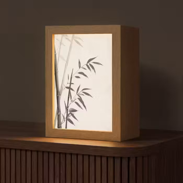 Tafellamp - Japandi - Bamboe - Beige
