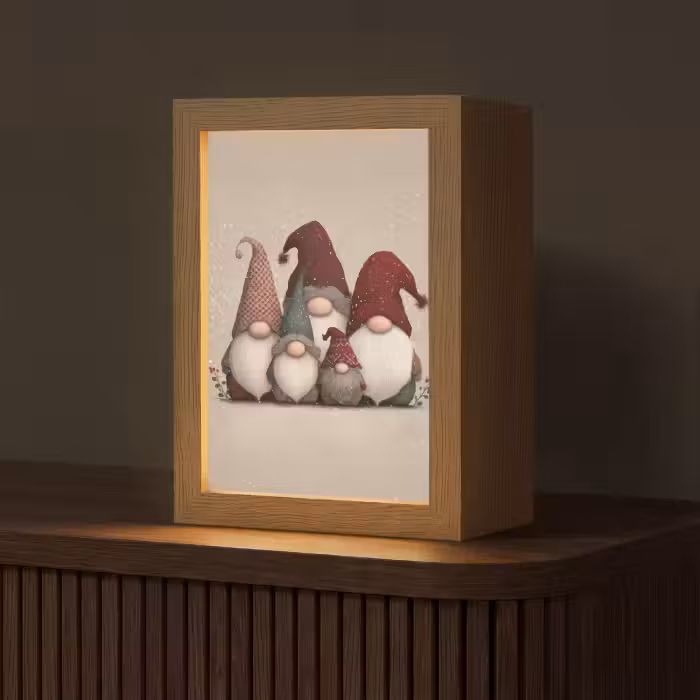 Tafellamp - Kabouters - Kerst - Sneeuw - Puntmutsen