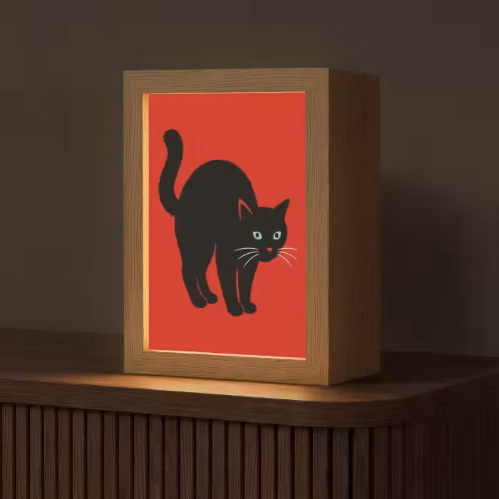 Tafellamp - Kat - Zwart - Staart