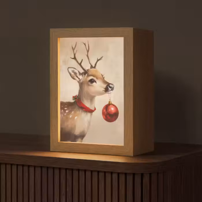 Tafellamp - Kerst - Hert - Gewei - Kerstbal - Rendier