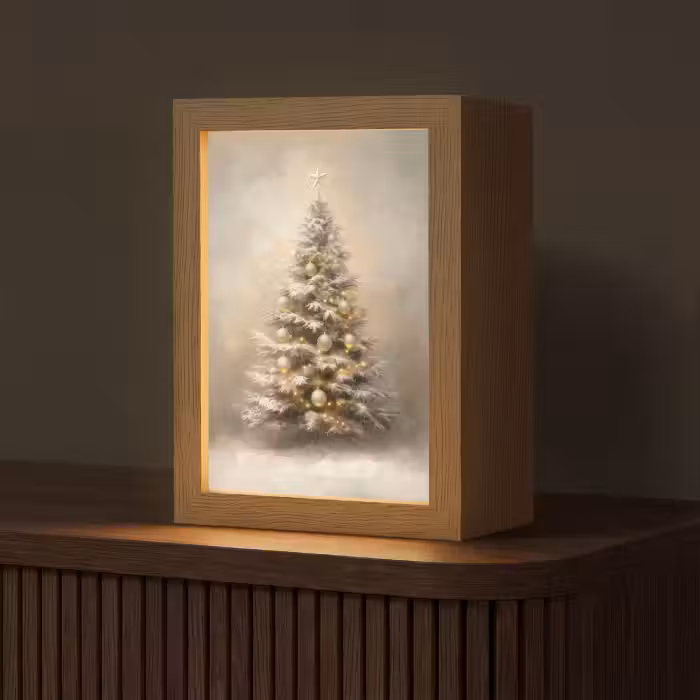 Tafellamp - Kerst - kerstboom - Sneeuw - Art