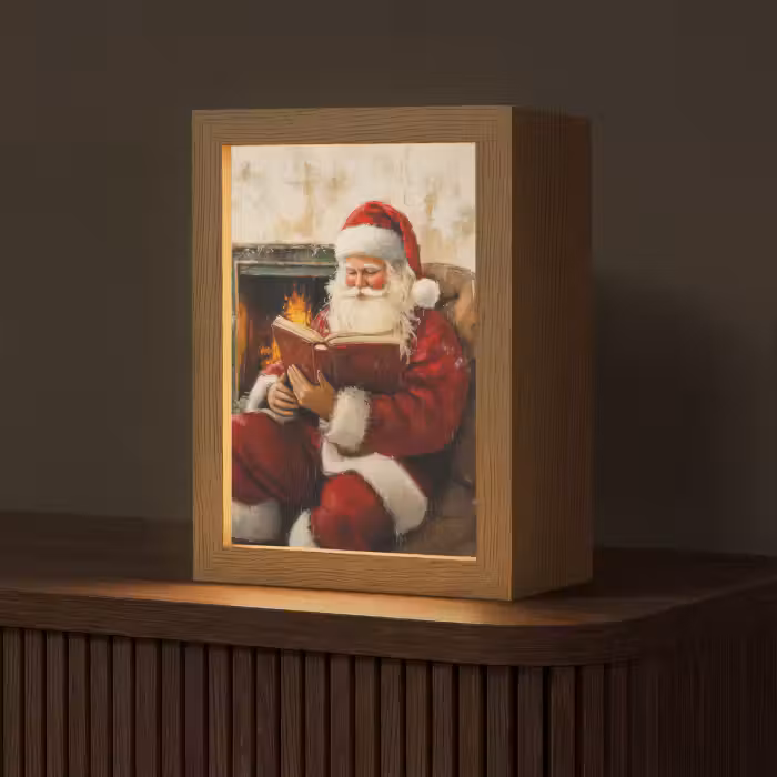 Tafellamp - Kerst - Kerstman - Winter - Open Haard
