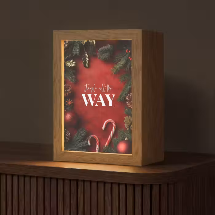 Tafellamp - Kerst - Quote - Rood - Kerstballen