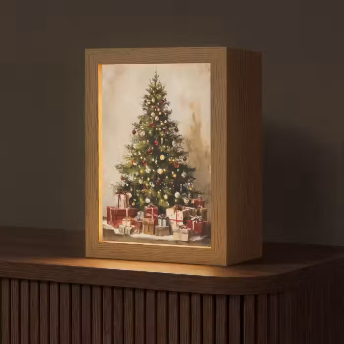 Tafellamp - Kerstboom - Versierd - Kleurrijk