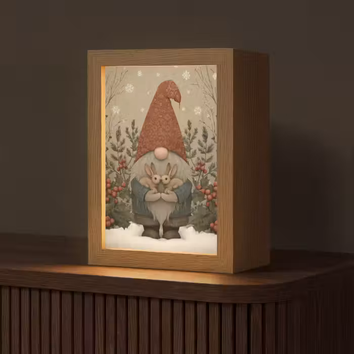 Tafellamp - Kerstgnome - Konijntjes - Kleurrijk