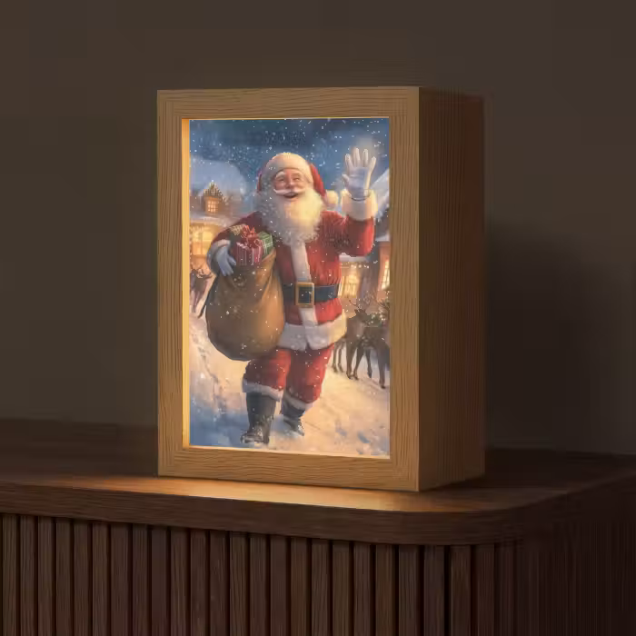 Tafellamp - Kerstman - Dorp - Hert - Donker