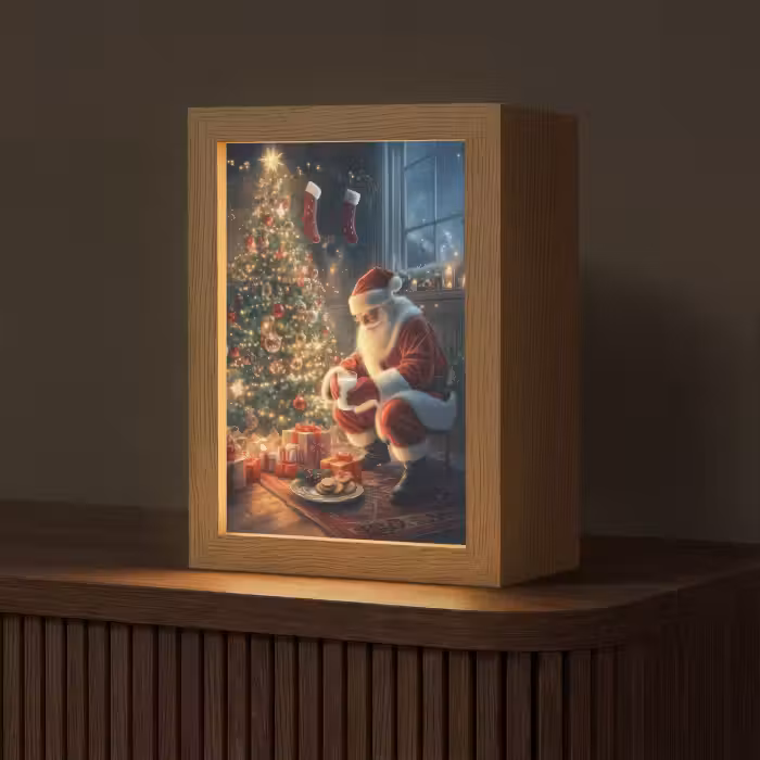 Tafellamp - Kerstman - Haard - Donker