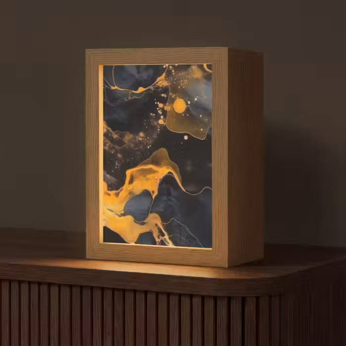 Tafellamp - Marmer - Goud - Zwart - Abstract - Modern