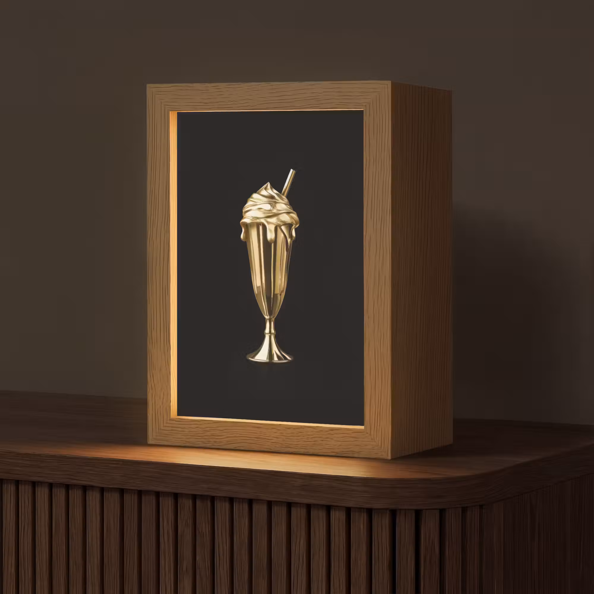 Tafellamp - Milkshake - Goud - Drinken - Zwart